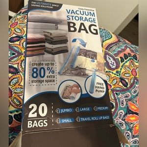 Vacuum storage bags with no pump